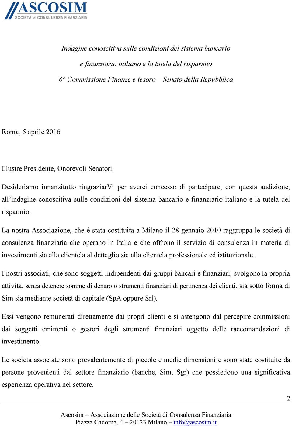 finanziario italiano e la tutela del risparmio.