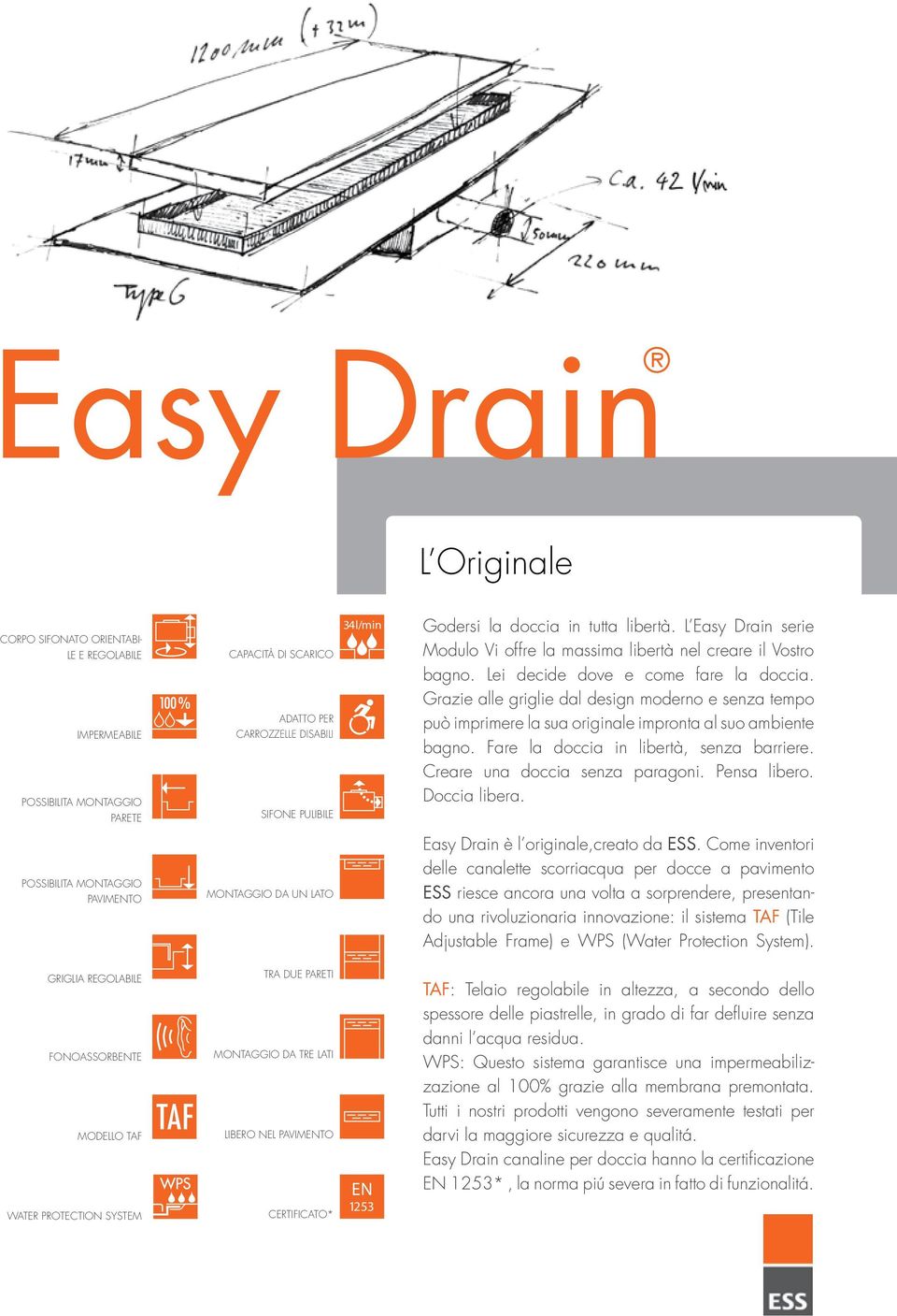 Grazie alle griglie dal design moderno e senza tempo può imprimere la sua originale impronta al suo ambiente bagno. Fare la doccia in libertà, senza barriere. Creare una doccia senza paragoni.