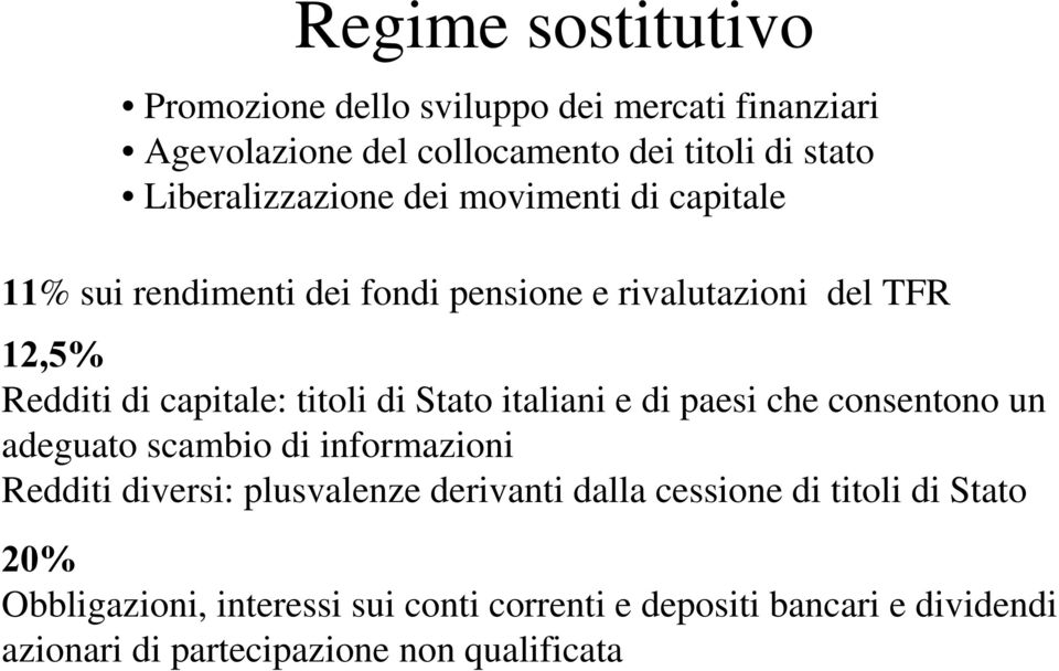 titoli di Stato italiani e di paesi che consentono un adeguato scambio di informazioni Redditi diversi: plusvalenze derivanti dalla
