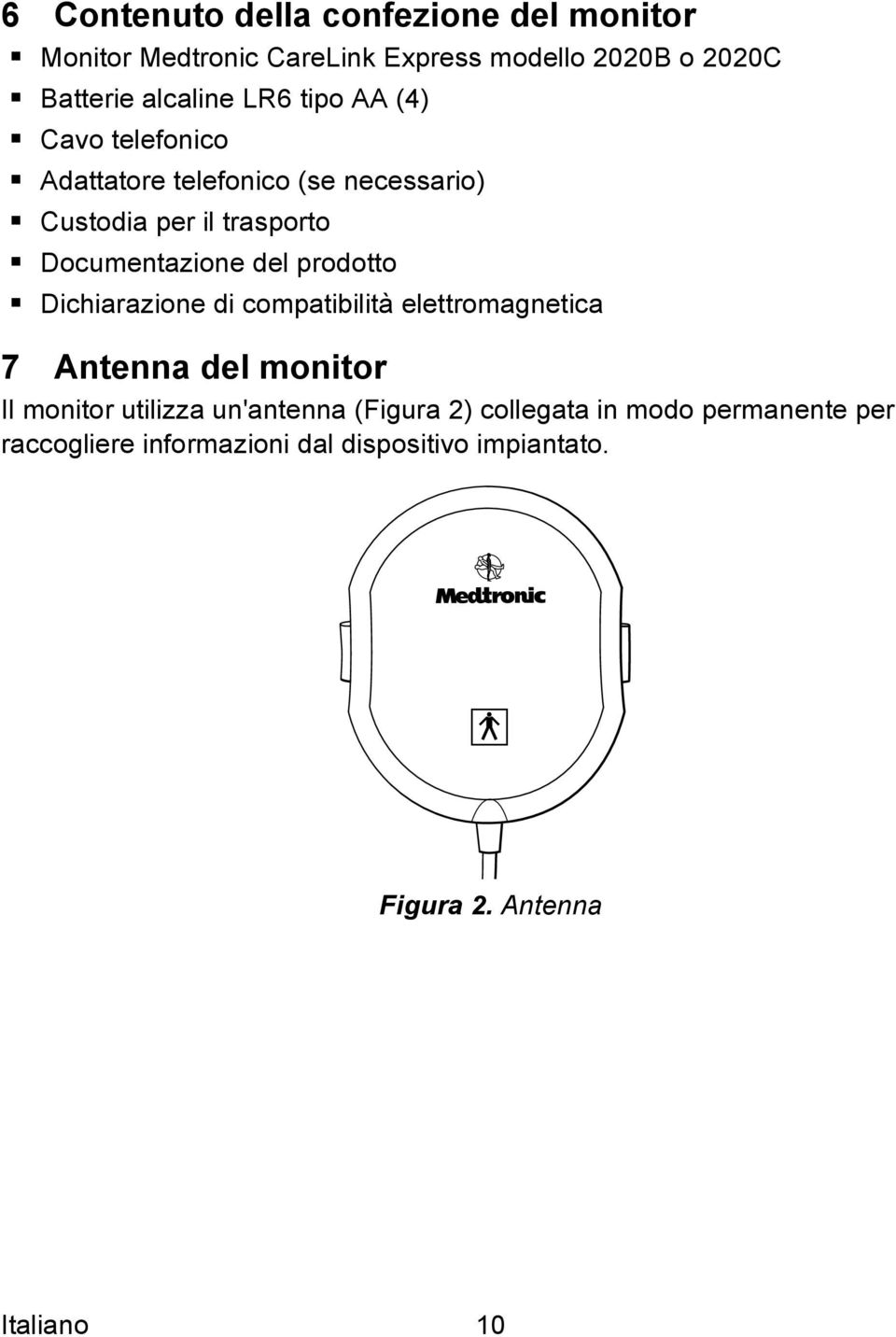 prodotto Dichiarazione di compatibilità elettromagnetica 7 Antenna del monitor Il monitor utilizza un'antenna