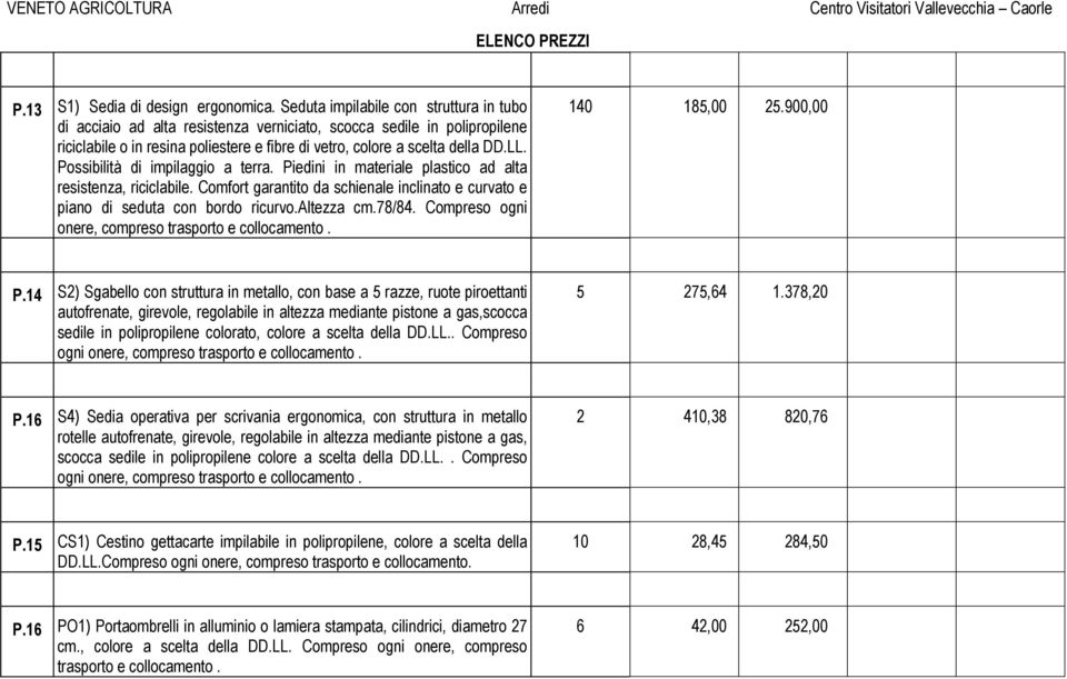 Possibilità di impilaggio a terra. Piedini in materiale plastico ad alta resistenza, riciclabile. Comfort garantito da schienale inclinato e curvato e piano di seduta con bordo ricurvo.altezza cm.