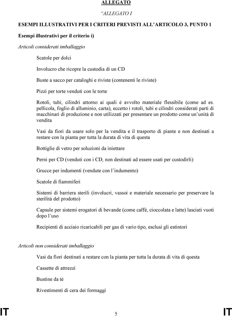 es. pellicola, foglio di alluminio, carta), eccetto i rotoli, tubi e cilindri considerati parti di macchinari di produzione e non utilizzati per presentare un prodotto come un unità di vendita Vasi