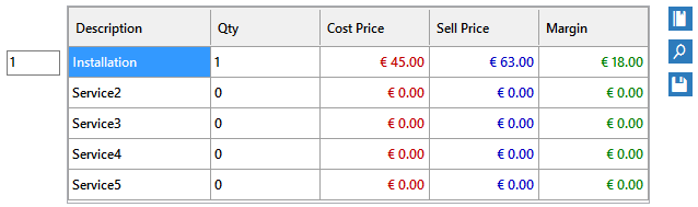 In questo caso noi useremo il numero di ore necessarie per l installazione di ogni attrezzatura. Scrivete il valore 1 e utilizzate il tasto TAB della tastiera.