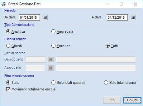 Gestione Dati Spesometro (menu Servizi) La funzione Gestione Dati Spesometro presente nel menu Servizi permette di visualizzare e stampare le operazioni che saranno