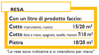 DESCRIZIONE Protettivo base acqua con effetto ravvivante/tonalizzante per cotto, pietre e superfici assorbenti Caratteristiche