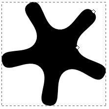 Stelle e poligoni Il poligono semplice presenta un unica maniglia che consente di aumentare/diminuire il raggio esterno e modificare l'orientamento dell'angolo principale.