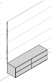 Articolo: MODULI PENSILI AD ANTE BATTENTI e ante La struttura dei moduli è realizzata con un pannello in MDF sp. 18 mm, con superficie in laccato sablé o essenza legno.