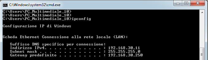 In questo modo alla scheda di rete vengono assegnati un indirizzo IP, la subnet mask, l indirizzo IP del gateway predefinito (default gateway) e l indirizzi IP di un server DNS (Domain Name System).