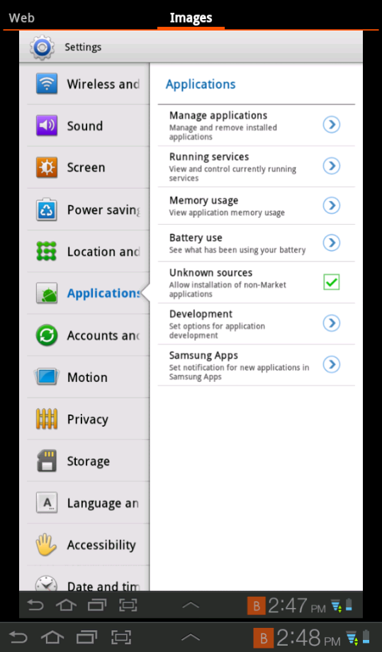 Visualizzazione di immagini sul dispositivo Android Nota: Non si applica a Samsung o Dell Venue.