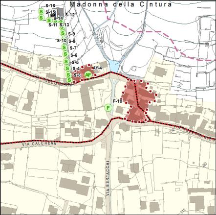 F-8 X: 535.194 Y: 5.111.225 Fontana pubblica in pietra collocata nei pressi del Municipio; si presenta in buono stato di conservazione. F-9 X: 534.854 Y: 5.110.870 Loc.