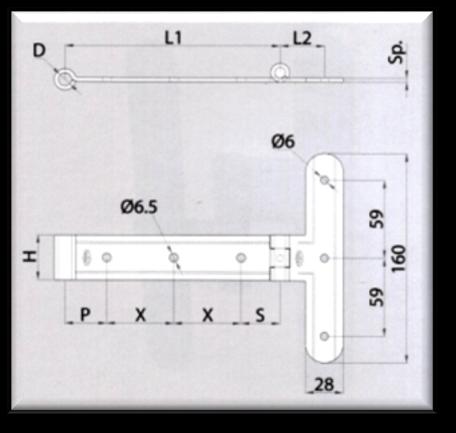 COD. FINITURA ART. 265 BANDELLA A T SOVRAPPOSTA ZANCATA OCCHIO CENTRALE TERMINALE 0 S1258 TERMINALE 4 PZ 12 TERMINALE 5 CODICE L H I Z M SP 265-05 200 30 * * 35 3 * SU RICHIESTA X 75 D Ø12 ART.