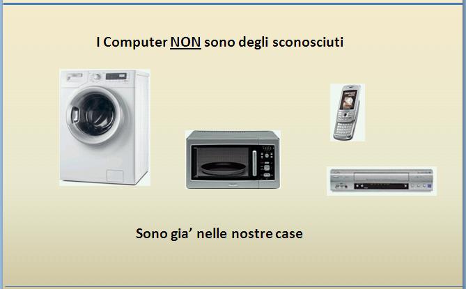 Introduzione al PC Noi viviamo circondati da computer! Noi viviamo circondati da computer! Pensate alla Vostra casa, dove potete trovare una lavatrice, un televisore, un videoregistratore, una radiosveglia, un forno a microonde.