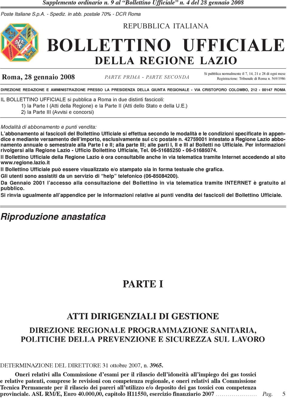 Registrazione: Tribunale di Roma n.