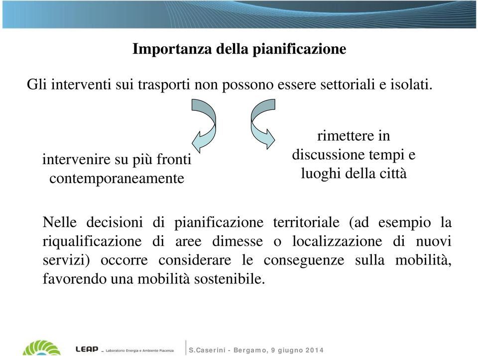 decisioni di pianificazione territoriale (ad esempio la riqualificazione di aree dimesse o