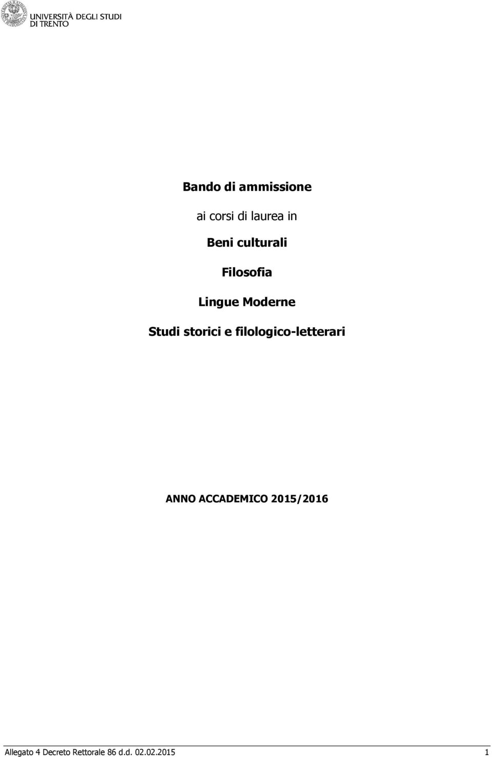 e filologico-letterari ANNO ACCADEMICO 2015/2016