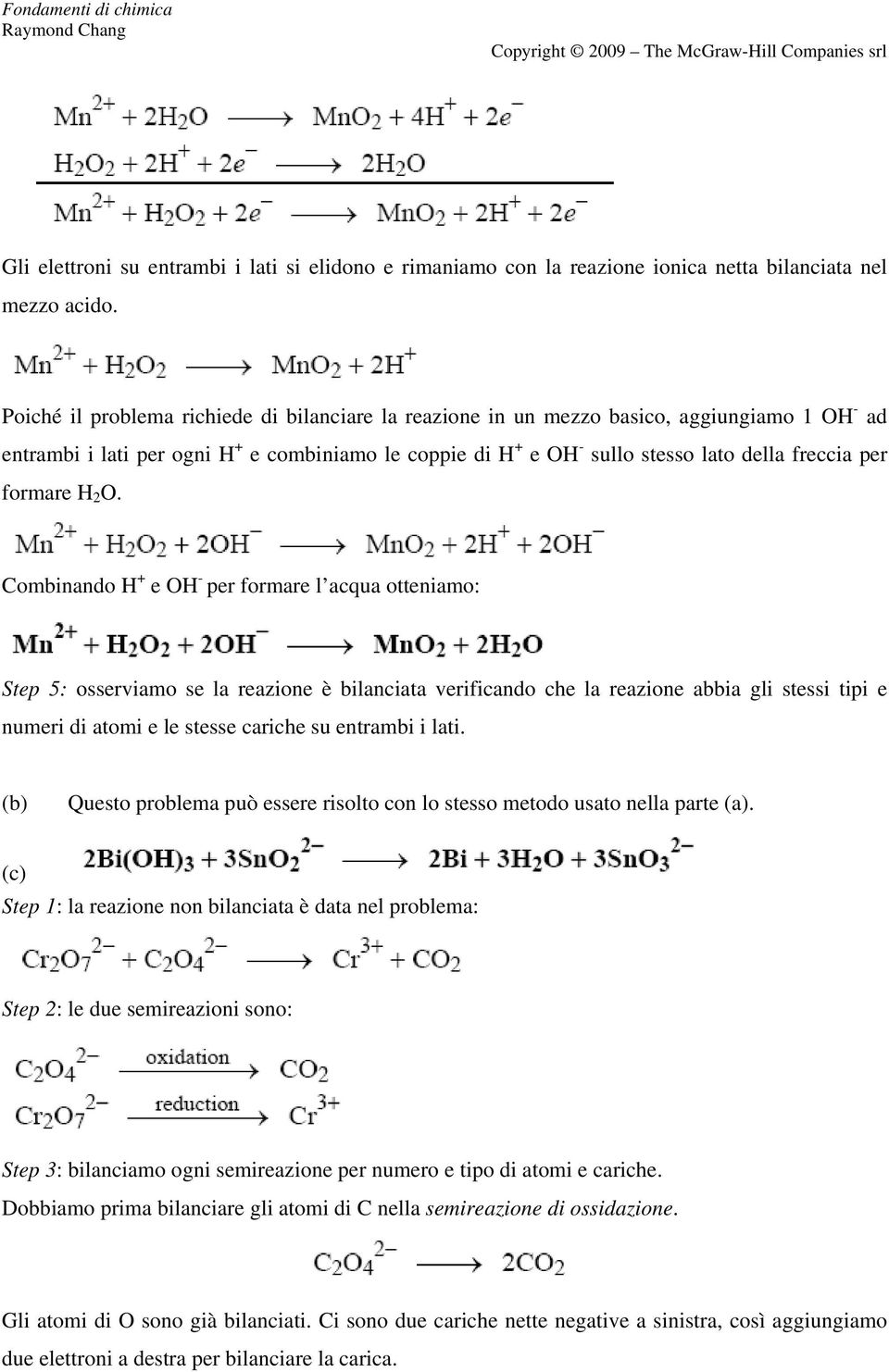 formare H 2 O.