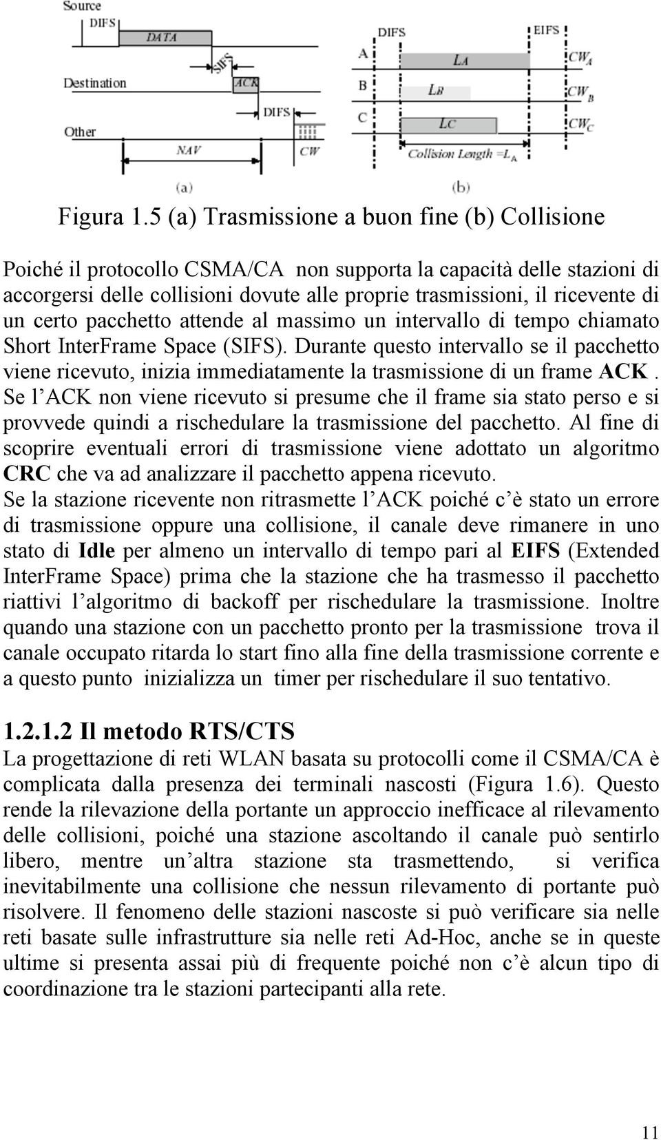 certo pacchetto attende al massimo un intervallo di tempo chiamato Short InterFrame Space (SIFS).