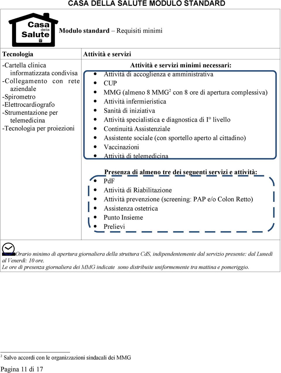 apertura complessiva) Attività infermieristica Sanità di iniziativa Attività specialistica e diagnostica di I livello Continuità Assistenziale Assistente sociale (con sportello aperto al cittadino)