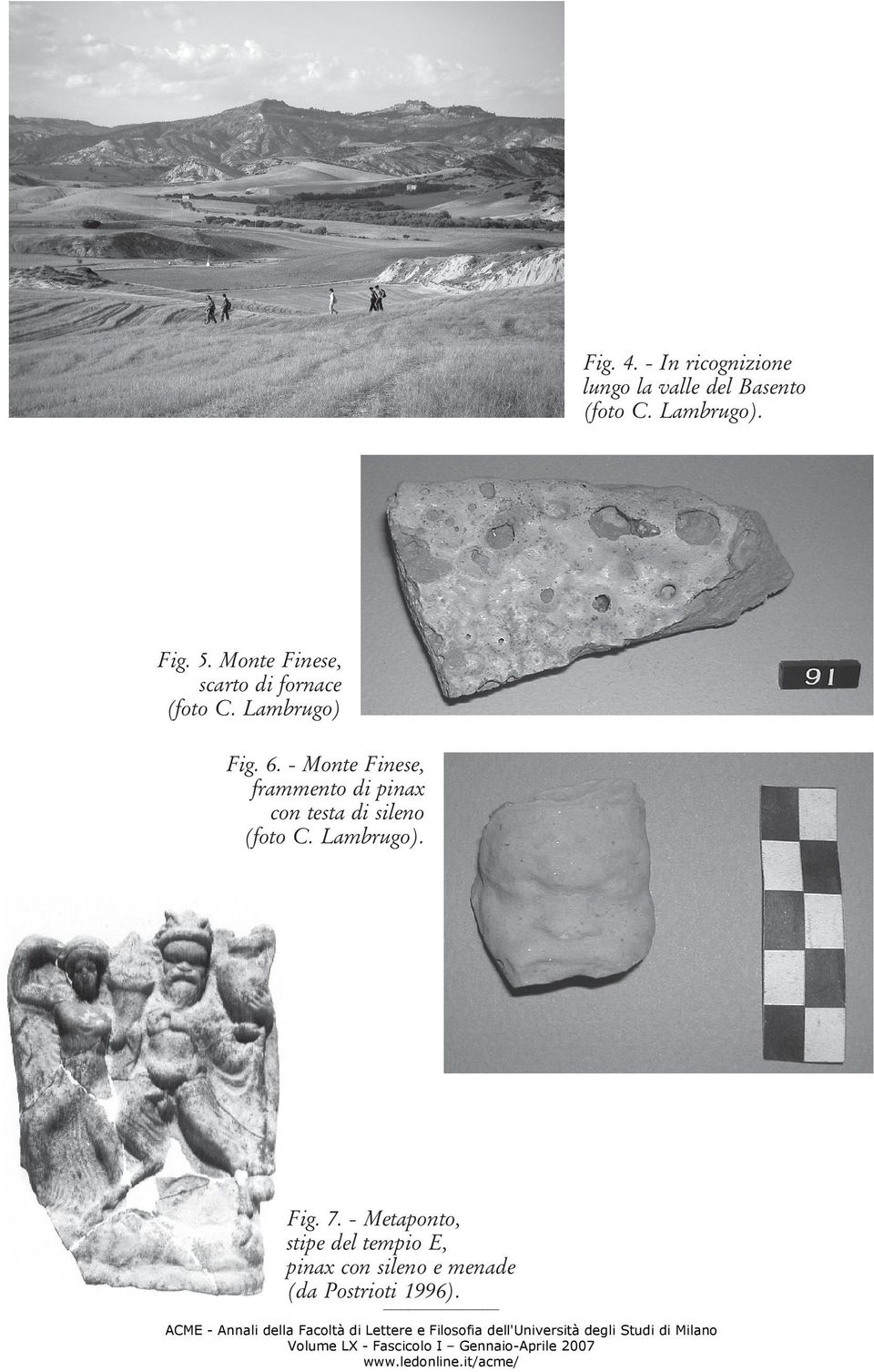 - Monte Finese, frammento di pinax con testa di sileno (foto C. Lambrugo).