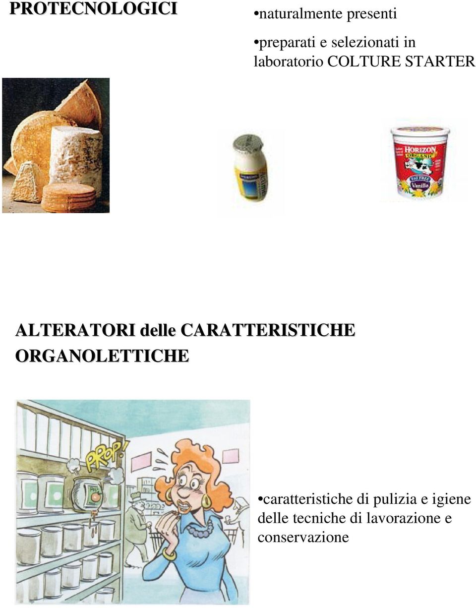 delle CARATTERISTICHE ORGANOLETTICHE caratteristiche di