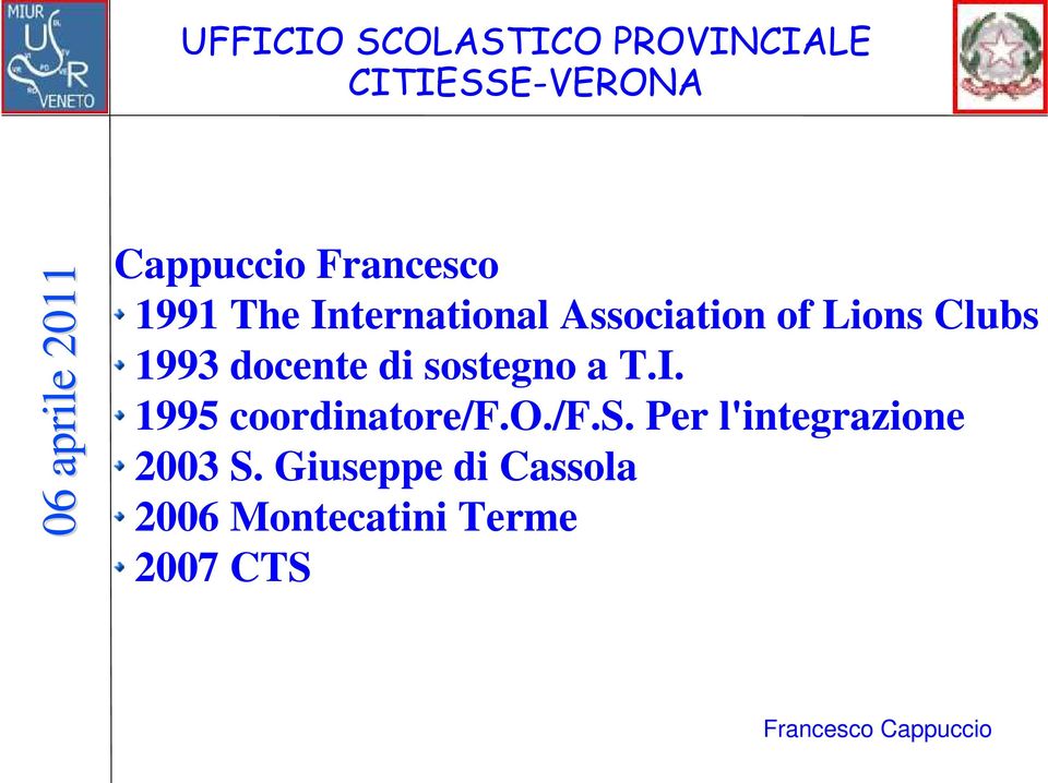 o./f.s. Per l'integrazione 2003 S.