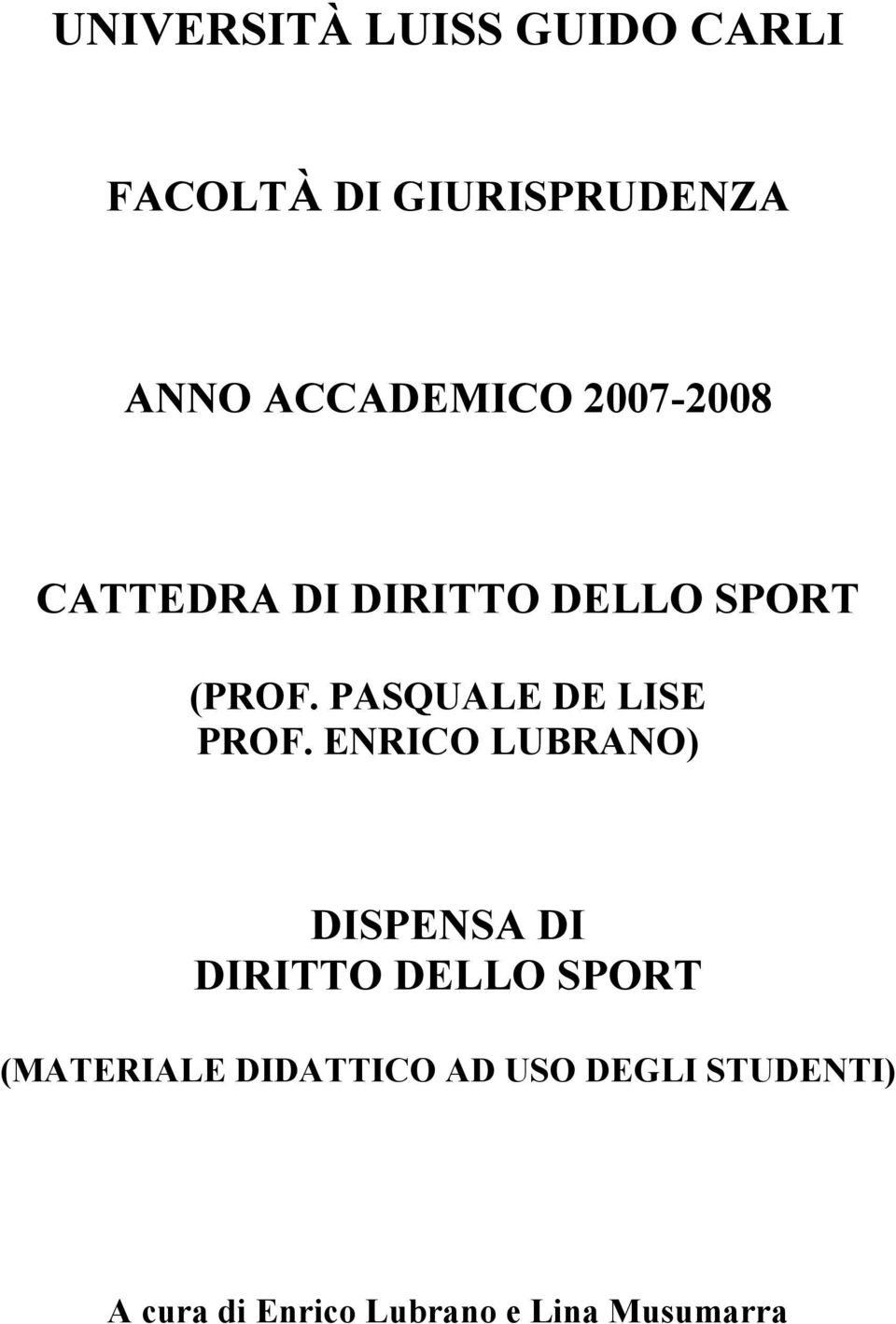 PASQUALE DE LISE PROF.