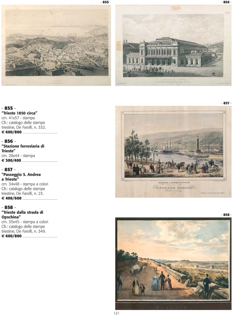 Andrea a Trieste cm. 34x48 - stampa a colori triestine, De Farolfi, n. 23.