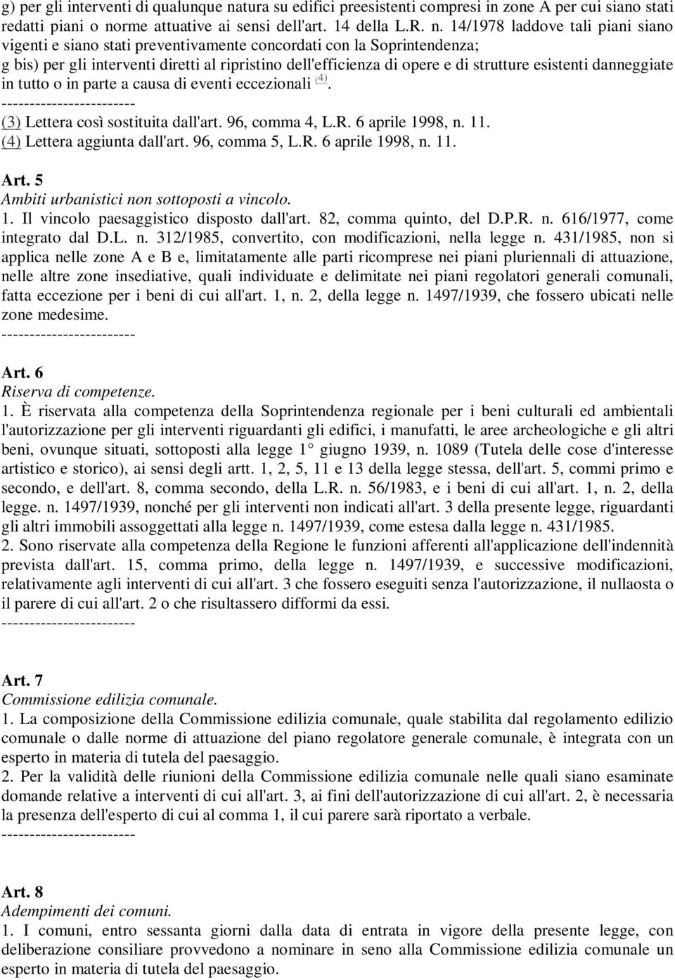 rme attuative ai sensi dell'art. 14 della L.R. n.