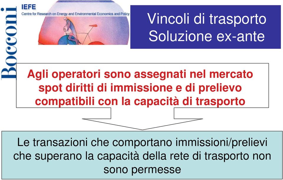 la capacità di trasporto Le transazioni che comportano