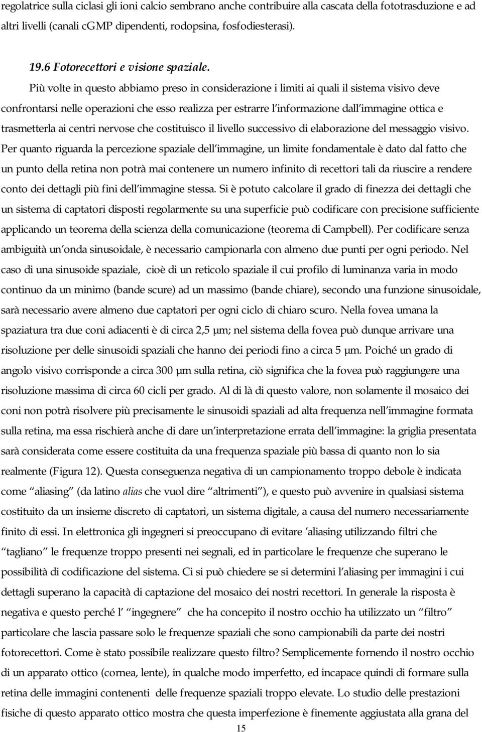 Più volte in questo abbiamo preso in considerazione i limiti ai quali il sistema visivo deve confrontarsi nelle operazioni che esso realizza per estrarre l informazione dall immagine ottica e