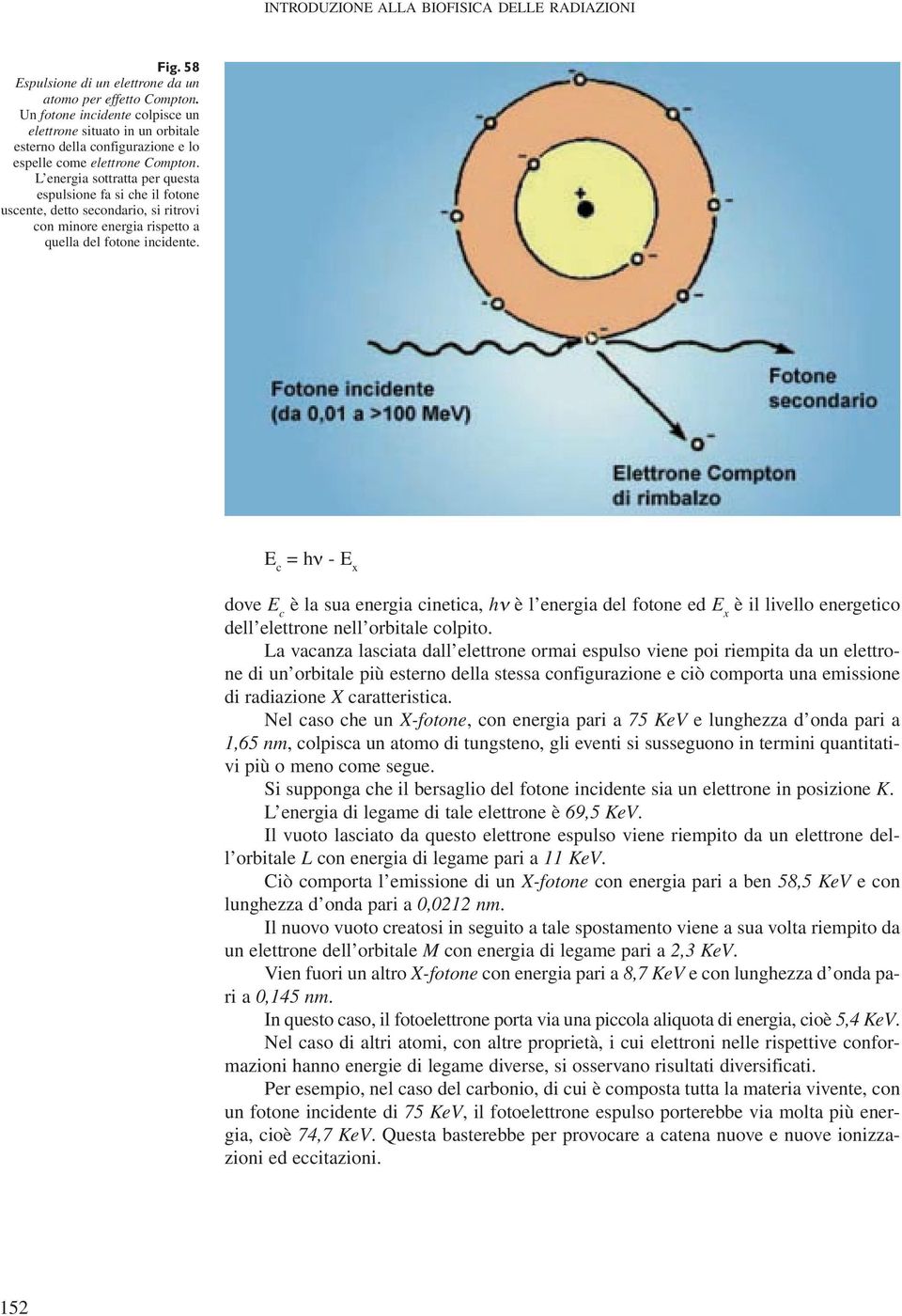 L energia sottratta per questa espulsione fa si che il fotone uscente, detto secondario, si ritrovi con minore energia rispetto a quella del fotone incidente.