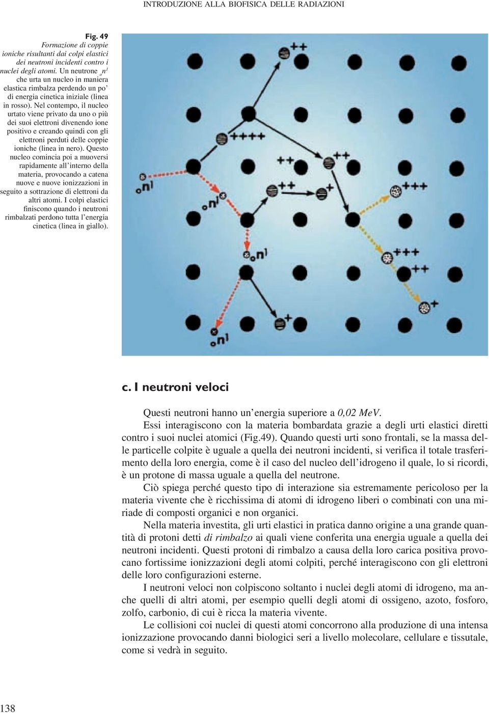 Nel contempo, il nucleo urtato viene privato da uno o più dei suoi elettroni divenendo ione positivo e creando quindi con gli elettroni perduti delle coppie ioniche (linea in nero).