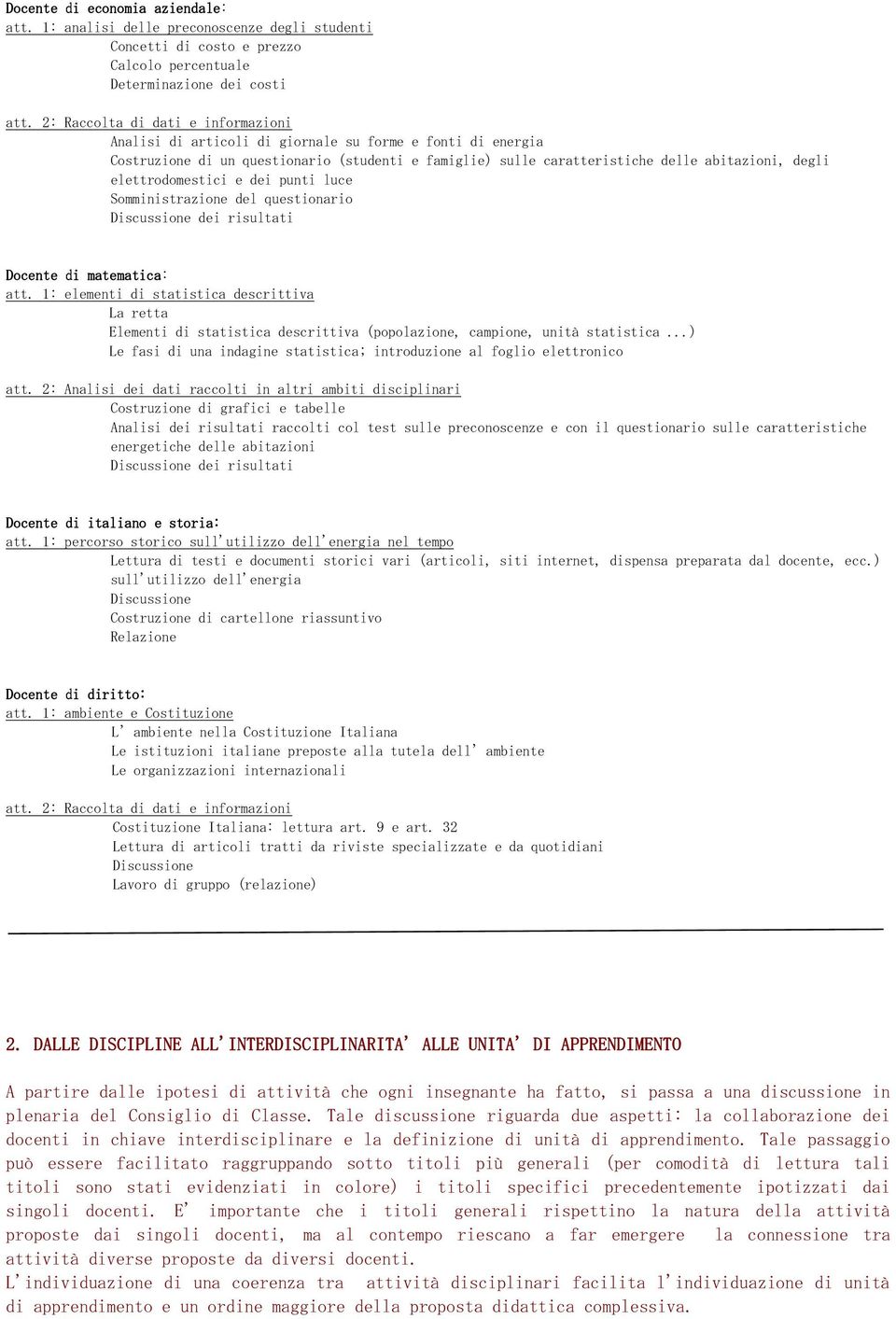 Somministrazion dl qustionario di risultati Docnt di matmatica: att.