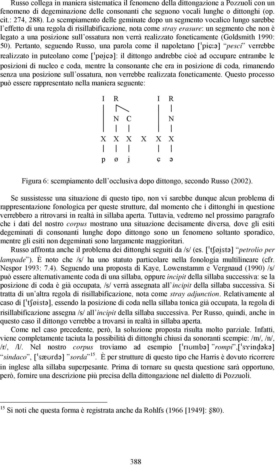 ossatura non verrà realizzato foneticamente (Goldsmith 1990: 50).