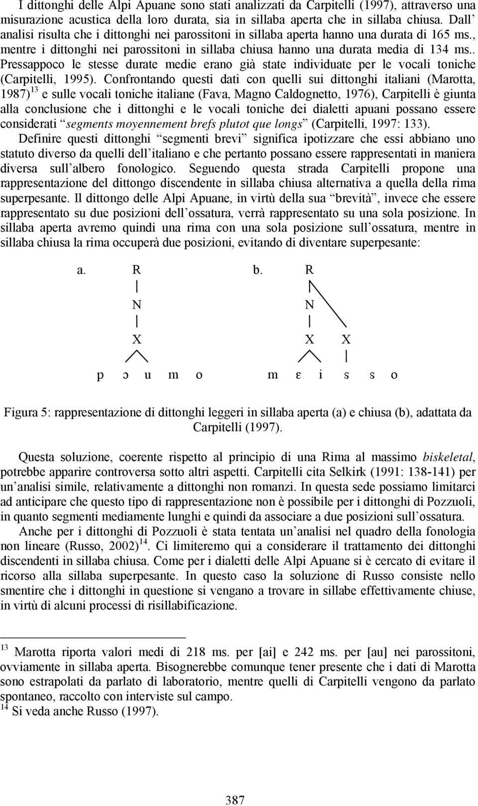 . Pressappoco le stesse durate medie erano già state individuate per le vocali toniche (Carpitelli, 1995).