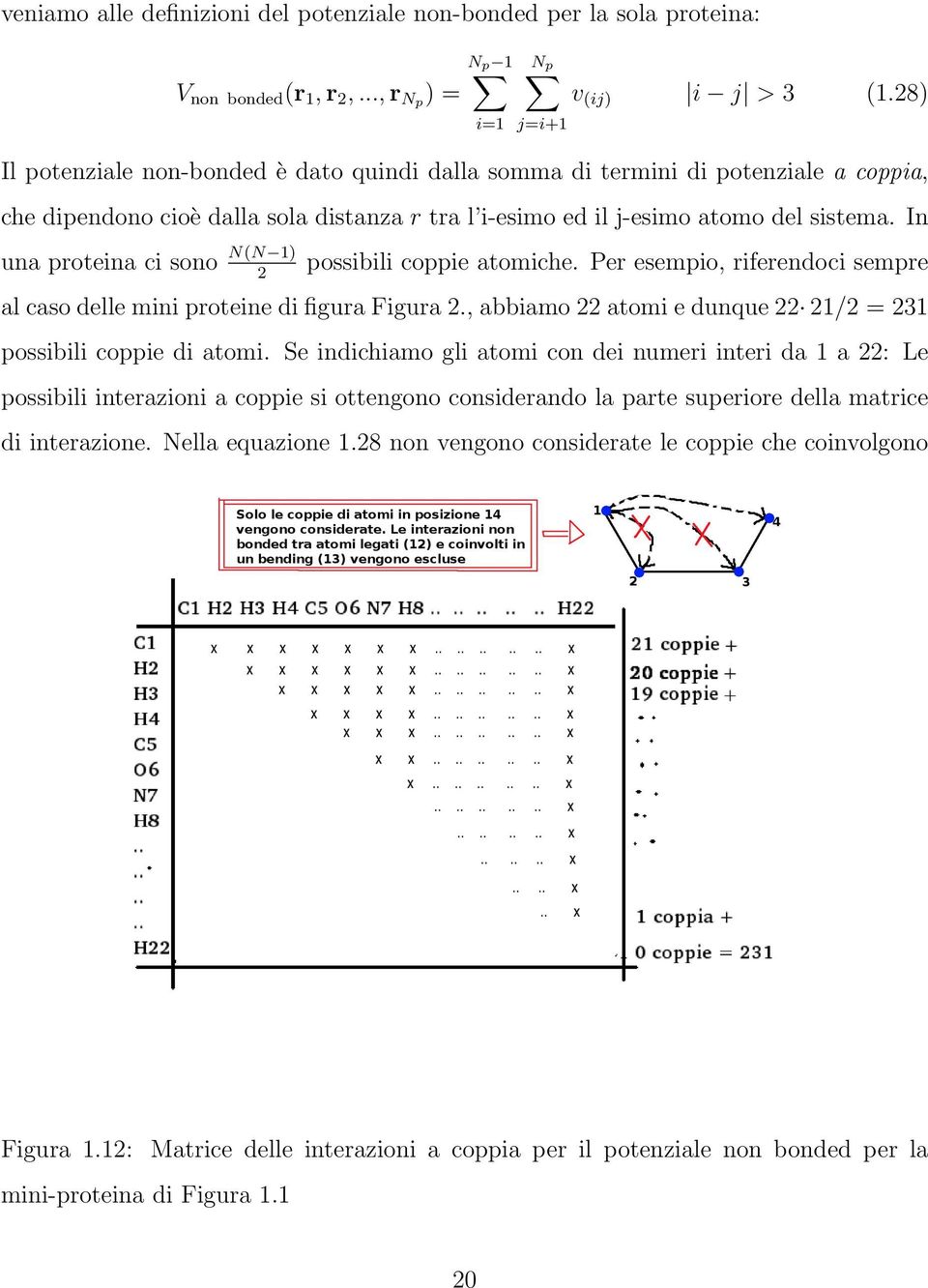 In una proteina ci sono N(N 1) 2 possibili coppie atomiche. Per esempio, riferendoci sempre al caso delle mini proteine di figura Figura 2.