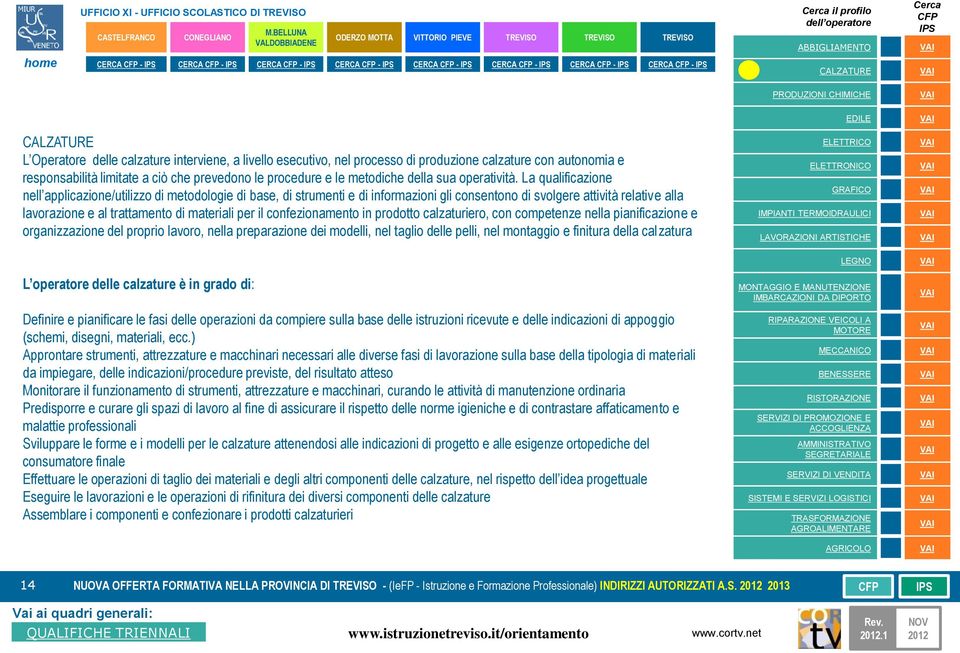 La qualificazione nell applicazione/utilizzo di metodologie di base, di strumenti e di informazioni gli consentono di svolgere attività relative alla lavorazione e al trattamento di materiali per il