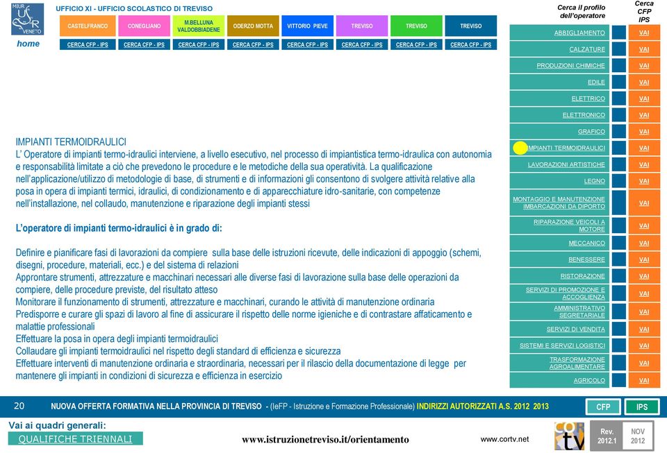 La qualificazione nell applicazione/utilizzo di metodologie di base, di strumenti e di informazioni gli consentono di svolgere attività relative alla posa in opera di impianti termici, idraulici, di