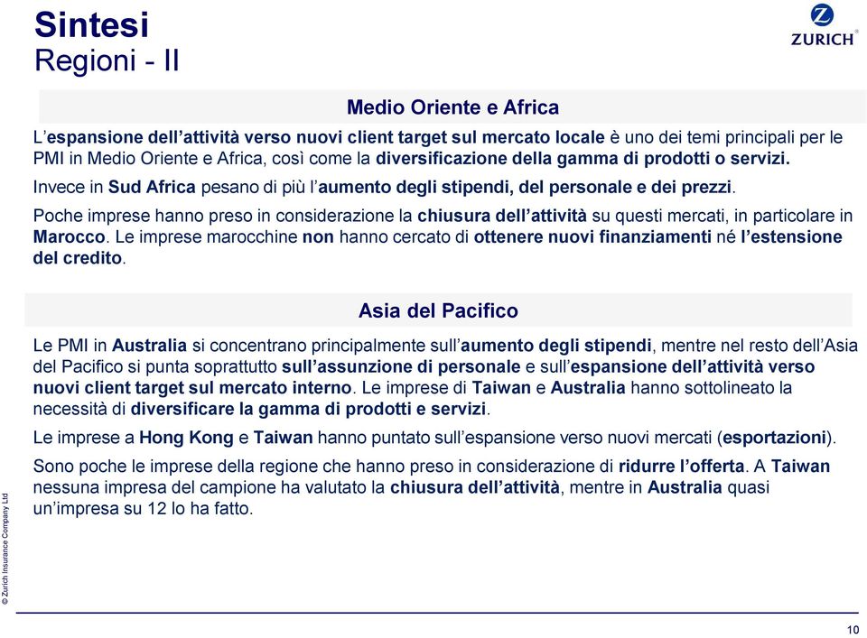 Poche imprese hanno preso in considerazione la chiusura dell attività su questi mercati, in particolare in Marocco.