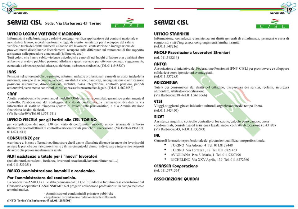 disciplinari e licenziamenti recupero sulle differenze sui trattamenti di fine rapporto assistenza nelle procedure concorsuali (fallimenti, ecc.