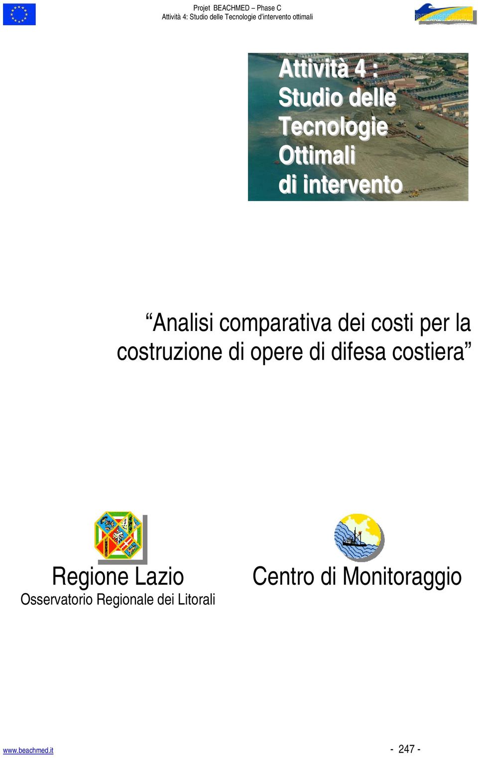 costruzione di opere di difesa costiera Regione Lazio