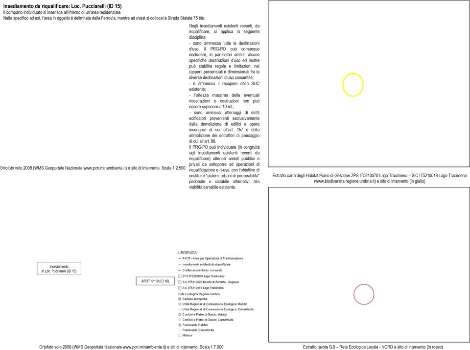 it) e sito di intervento. Scala 1:2.