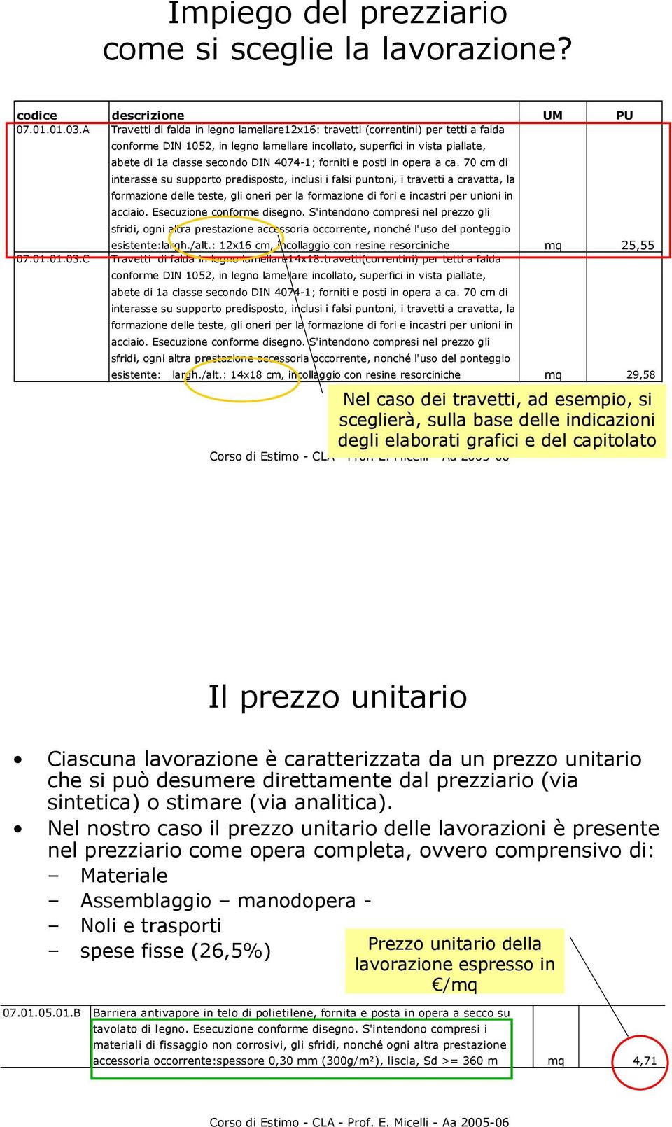 4074-1; forniti e posti in opera a ca.