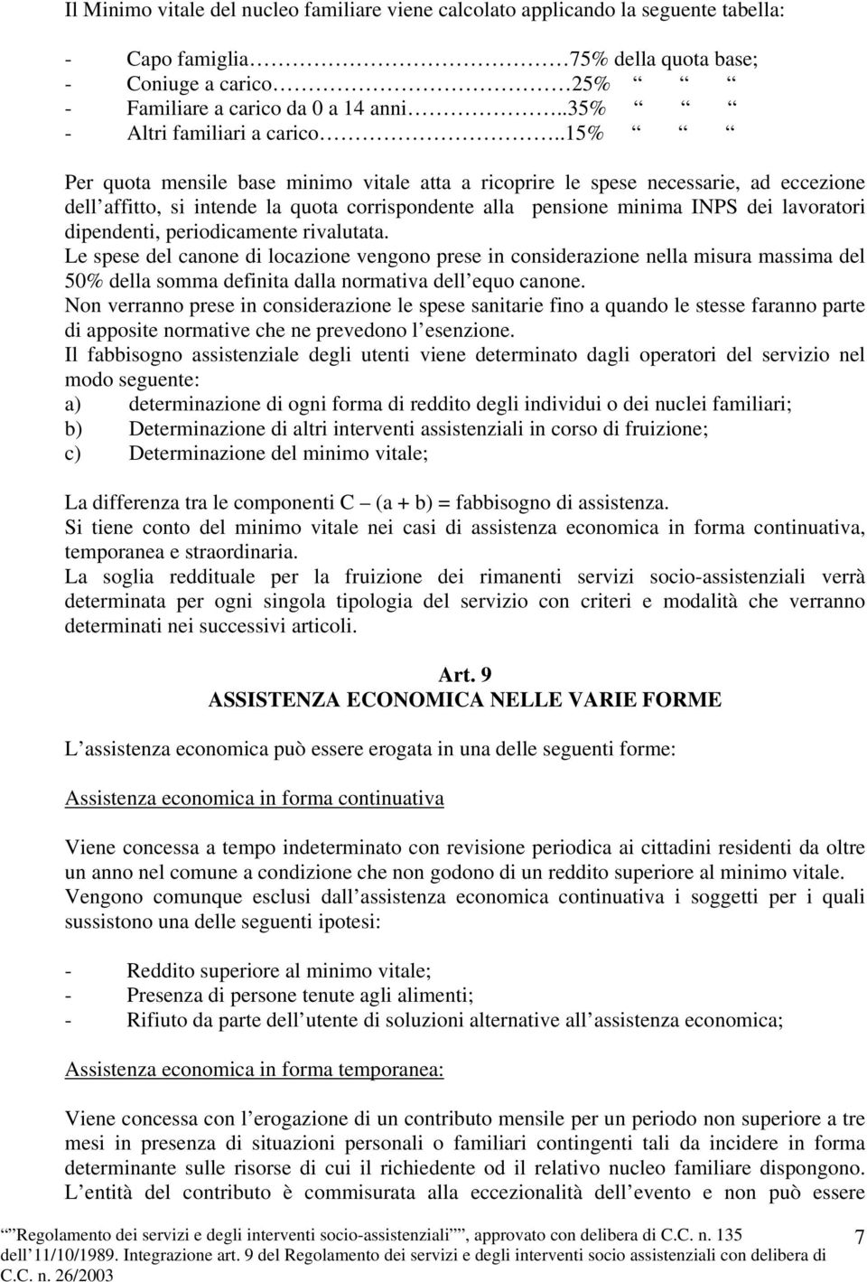 .15% Per quota mensile base minimo vitale atta a ricoprire le spese necessarie, ad eccezione dell affitto, si intende la quota corrispondente alla pensione minima INPS dei lavoratori dipendenti,