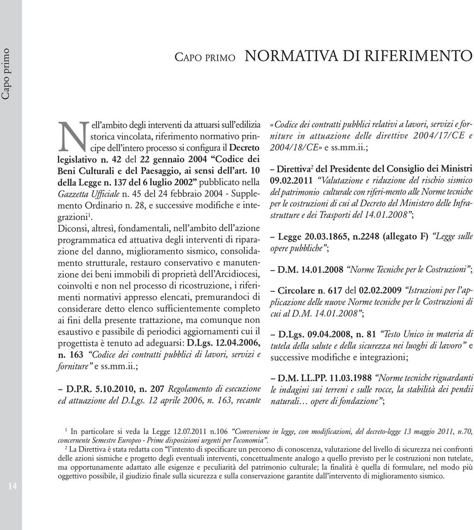 45 del 24 febbraio 2004 - Supplemento Ordinario n. 28, e successive modifiche e integrazioni 1.