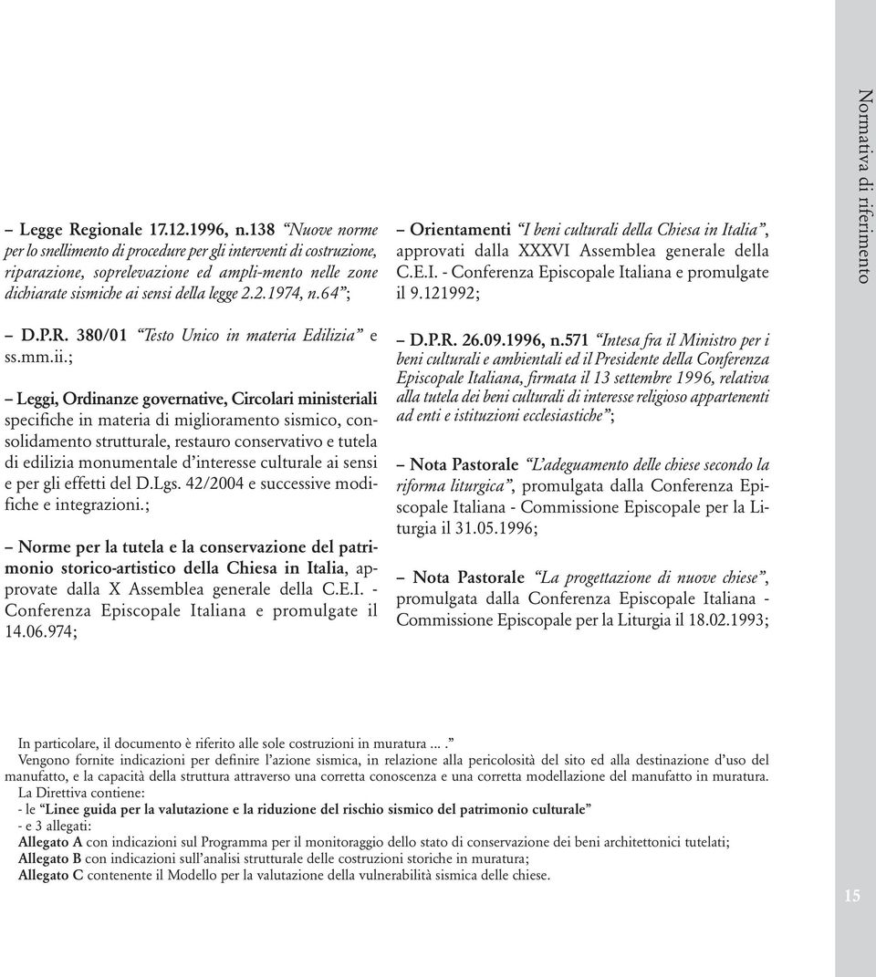 R. 380/01 Testo Unico in materia Edilizia e ss.mm.ii.