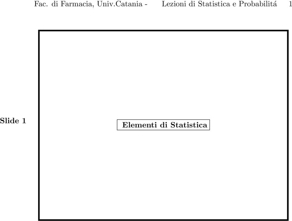 Statistica e Probabilitá