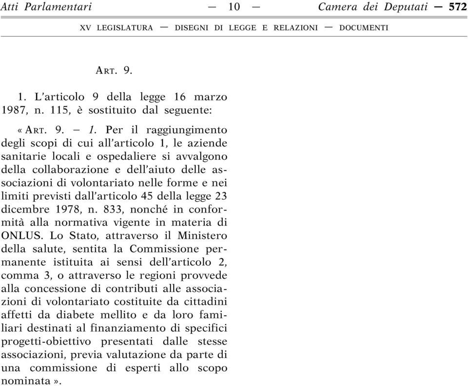 L articolo 9 della legge 16