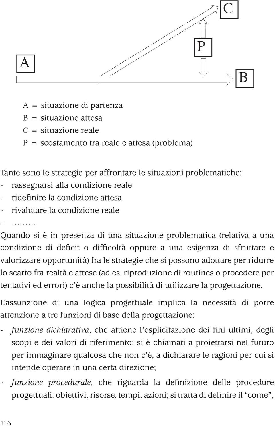 difficoltà oppure a una esigenza di sfruttare e valorizzare opportunità) fra le strategie che si possono adottare per ridurre lo scarto fra realtà e attese (ad es.