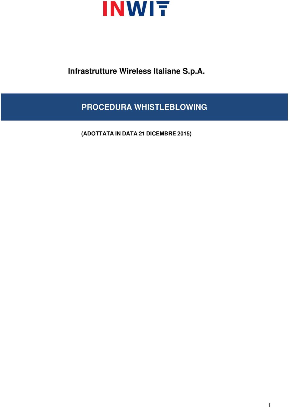 PROCEDURA WHISTLEBLOWING